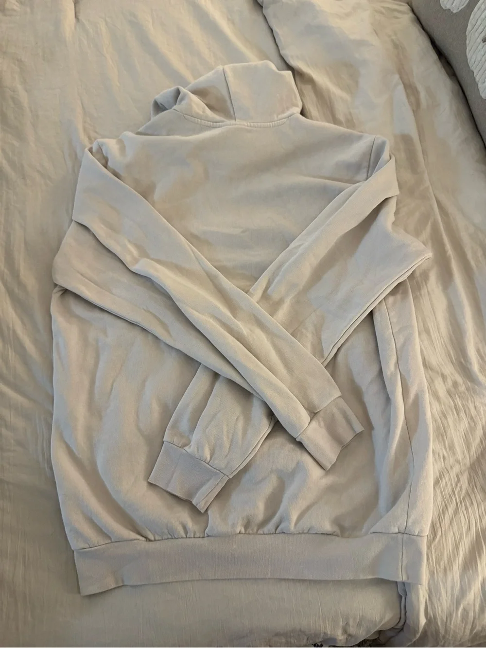adidas Men’s Light Beige Pullover Hoodie with Black Logo